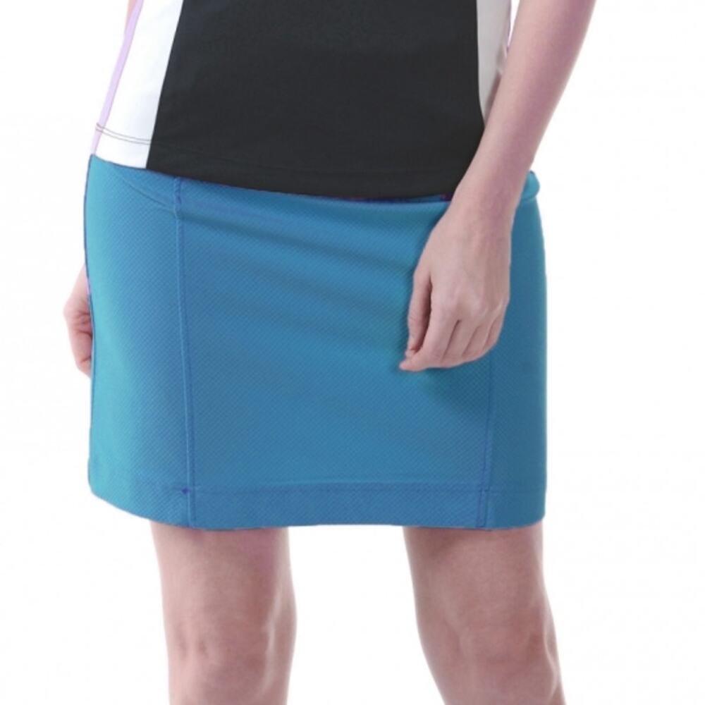 NEW MONTEREY CLUB Honeycomb Texture Knit Pull On Golf Skort in Peacock Blue SZ M